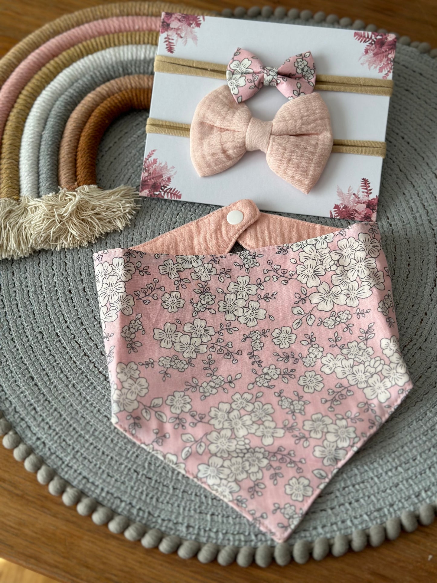 Baby Bib and Hairbows Set